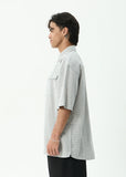 AFENDS Devon Short Sleeve Hemp Shirt - Silver Birch