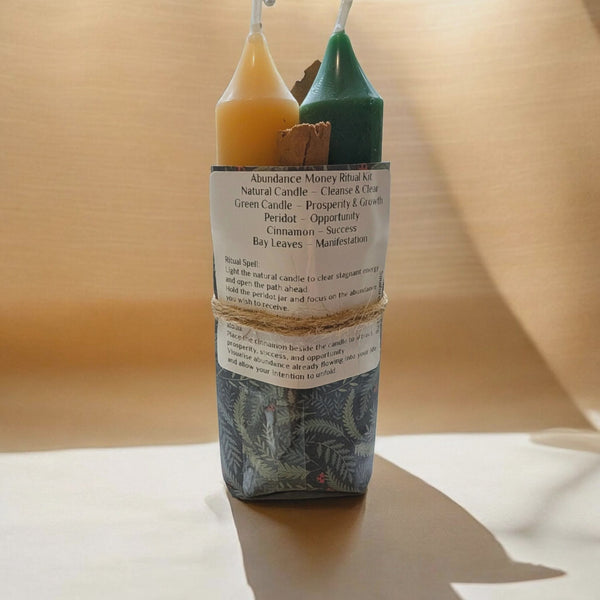 SOULFOREST HEALING - Abundance Money Ritual Kit Beeswax Candle Ritual Kit