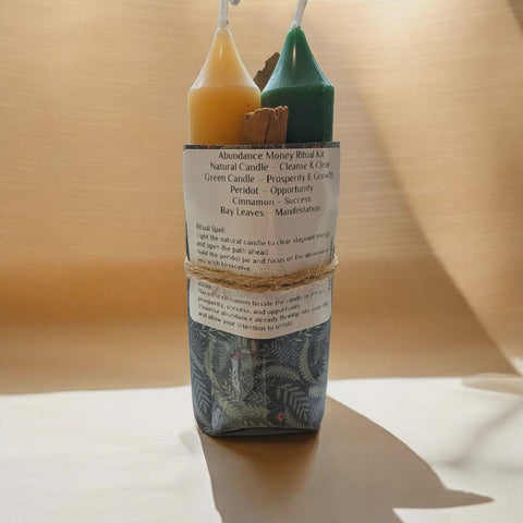 SOULFOREST HEALING - Abundance Money Ritual Kit Beeswax Candle Ritual Kit