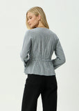 AFENDS Annika Indy Hemp Long Sleeve Top Indy Navy Check