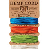 HEMPTIQUE Hemp Cord Cards 1mm  9m long x 4