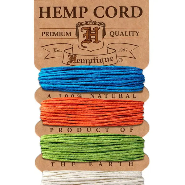 HEMPTIQUE Hemp Cord Cards 1mm  9m long x 4