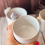 WOLF AND CLAY Handmade Ceramic Mug with Crystal Detail and Handle