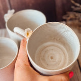 WOLF AND CLAY Handmade Ceramic Mug with Crystal Detail and Handle