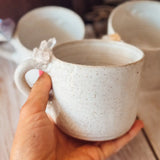 WOLF AND CLAY Handmade Ceramic Mug with Crystal Detail and Handle