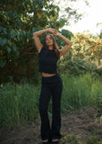 Afends Wren Focus Seersucker Mock Neck Top