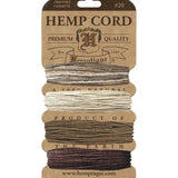 HEMPTIQUE Hemp Cord Cards 1mm  9m long x 4