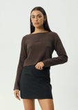 AFENDS Focus Seersucker Longsleeve Top