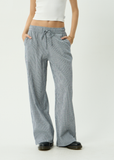 AFENDS Harriet Indy Hemp Wide Leg Pant - Indy Navy Check