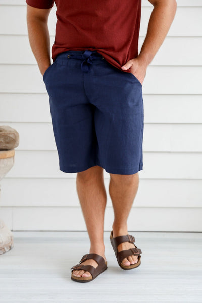 BRAINTREE Mens 100% Hemp Shorts - Navy