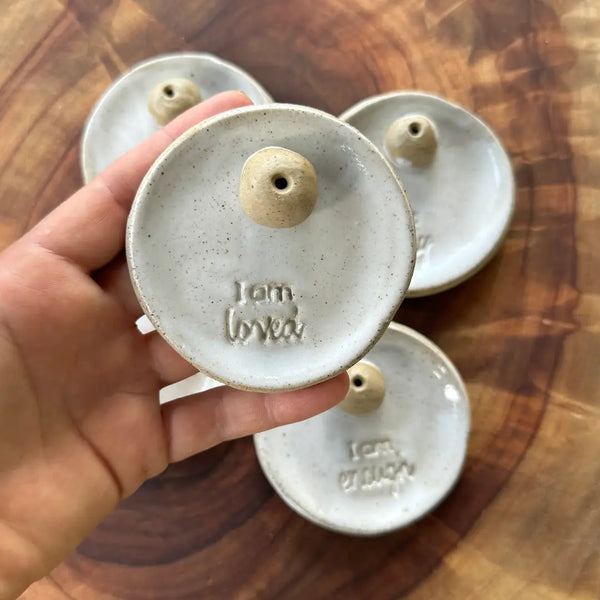WOLF AND CLAY Ceramic Incense Holder - with affirmation