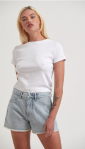 AFENDS Isabella - Denim Low Rise Short - Vintage Blue