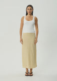 AFENDS Sunday - Seersucker Maxi Skirt - Lemon Check