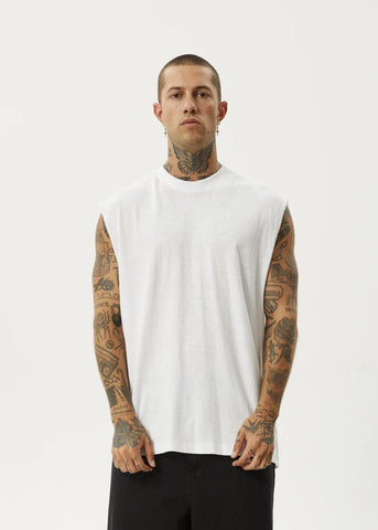 AFENDS Vacation Hemp Sleeveless Shirt - White