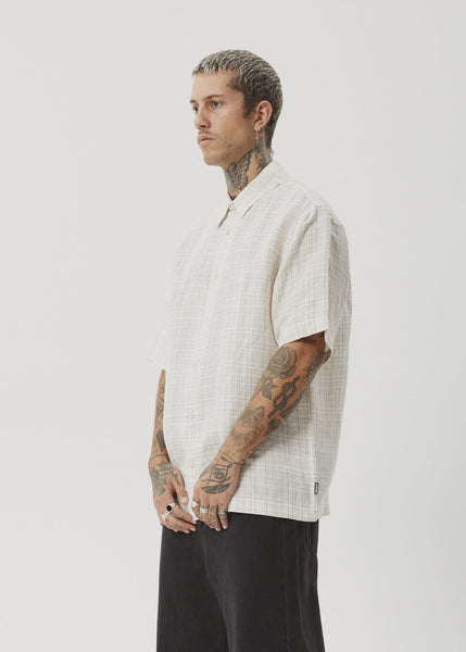 AFENDS Criss Cross - Short Sleeve Shirt - Taupe