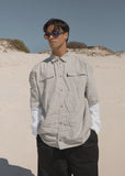 AFENDS Devon Short Sleeve Hemp Shirt - Silver Birch