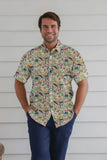 BRAINTREE Men's Hemp Floral Short Sleeve Shirt