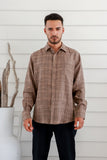 BRAINTREE Mens 100% Hemp Check Long Sleeve Shirt