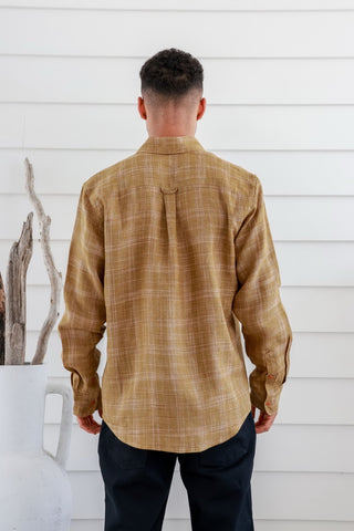 BRAINTREE Mens 100% Hemp Check Long Sleeve Shirt