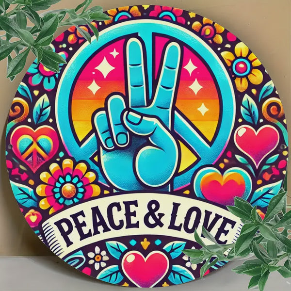 Peace and Love Vintage Iron Sign