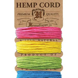 HEMPTIQUE Hemp Cord Cards 1mm  9m long x 4