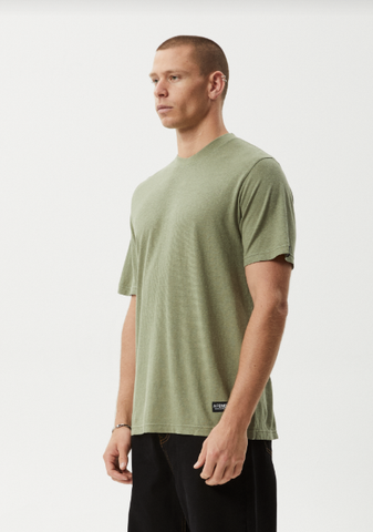 AFENDS Classic Hemp Retro Fit Tee - Oil Green