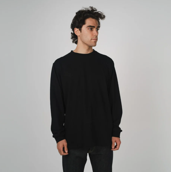 HEMP CLOTHING AUSTRALIA Boxy Tee L/S - Black