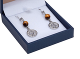 BRAMBLE BAY CO Tiger Eye Tree of Life Earrings