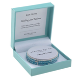 BRAMBLE BAY CO Trio Bracelet Set - Blue Topaz (4mm) & Silver plated bead (3mm) Healing & Balance