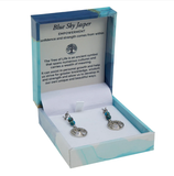 BRAMBLE BAY CO Tree of Life Duo Earrings- Blue Sky Jasper Rhodium