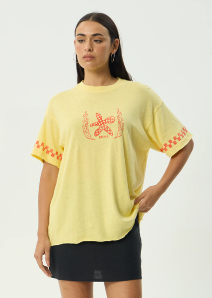 AFENDS Calda Oversized Tee - Lemon