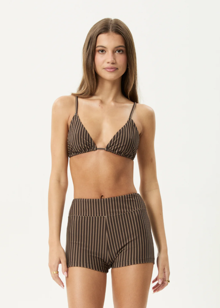 AFENDS Cyrus Bikini Top - Coffee Stripe