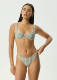 AFENDS Scout Bikini Bottoms - Olive Check