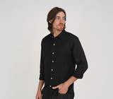 HEMP CLOTHING AUSTRALIA New Heritage Shirt L/S - Black
