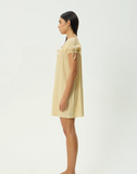 AFENDS Sunday Seersucker Mini Dress - Lemon Check