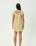 AFENDS Sunday Seersucker Mini Dress - Lemon Check