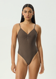 AFENDS Cyrus One Piece - Coffee Stripe