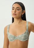 AFENDS Scout Bikini Top - Olive Check