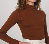 HEMP CLOTHING AUSTRALIA Stretch Mock Neck Skivvy