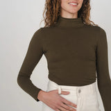 HEMP CLOTHING AUSTRALIA Stretch Mock Neck Skivvy