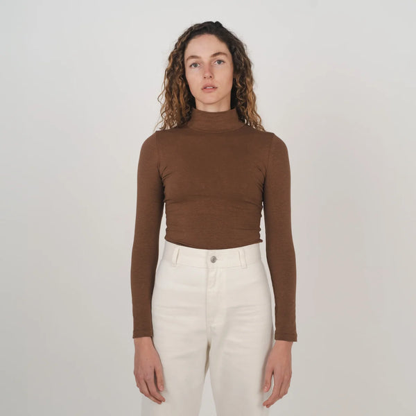 HEMP CLOTHING AUSTRALIA Stretch Mock Neck Skivvy