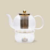 THE TEA COLLECTIVE Glass & Gold Teapot (excludes warmer)
