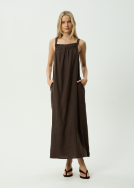 AFENDS Vania - Hemp Maxi Dress - Coffee