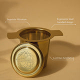 BLUE LOTUS EFFECT Fine Mesh Gold Filter Tea Strainer