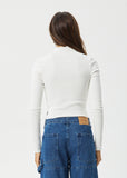 AFENDS Iconic Cotton Rib Long Sleeve Top - White