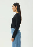 AFENDS Focus Seersucker Long sleeve Top