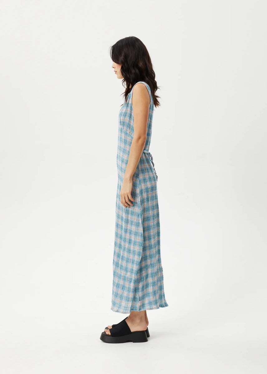 AFENDS Position Seersucker Check Maxi Dress – Hemp Culture