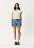 Afends Wren Focus Seersucker Mock Neck Top