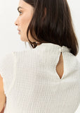 Afends Wren Focus Seersucker Mock Neck Top