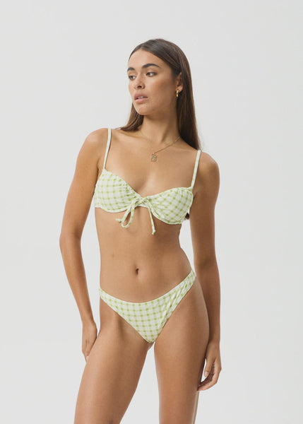 AFENDS Darcy Check Bikini Bottom - Lemongrass